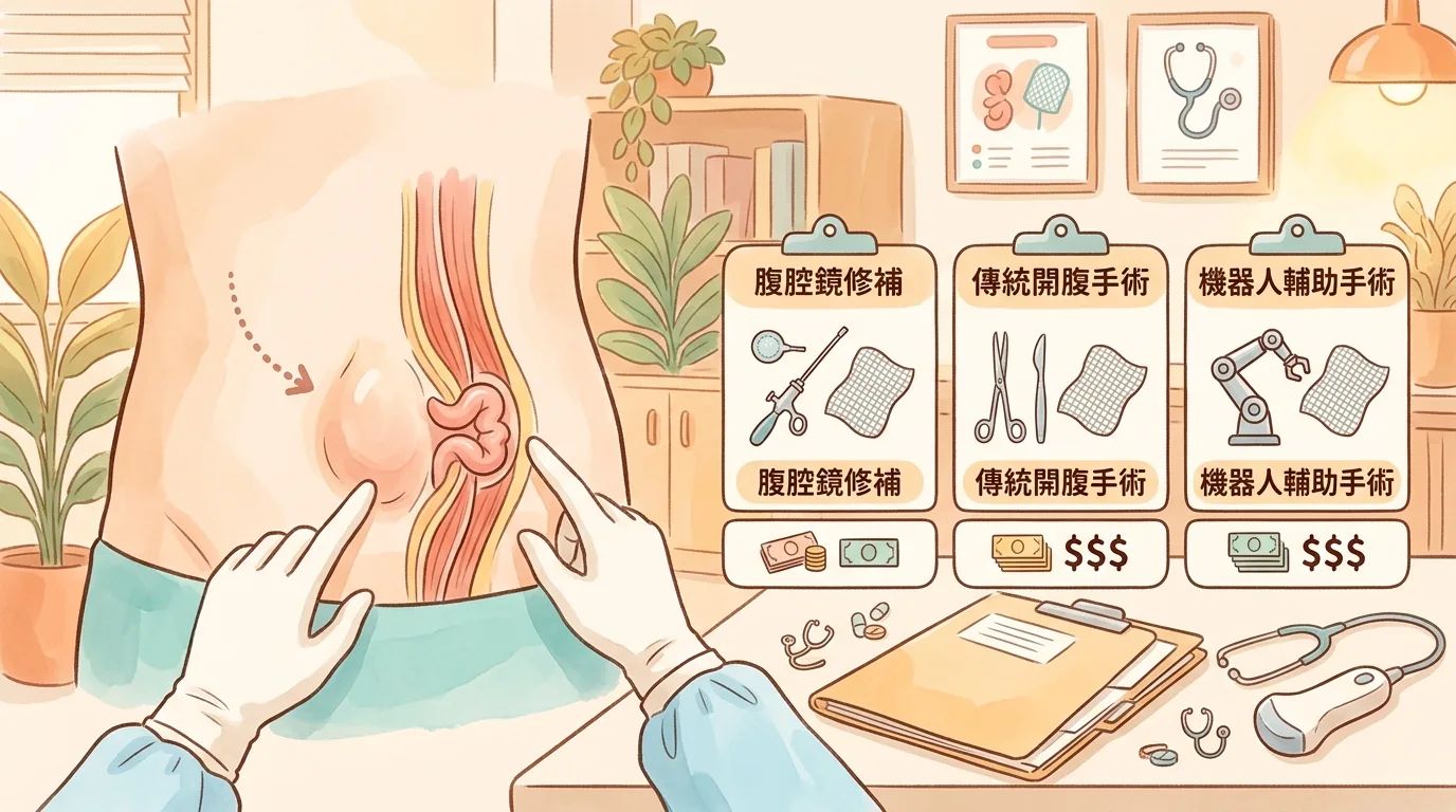 肚子凸一塊好尷尬？戴定恩醫師帶你認識疝氣：一定要手術嗎？3種修補手術與費用完整公開