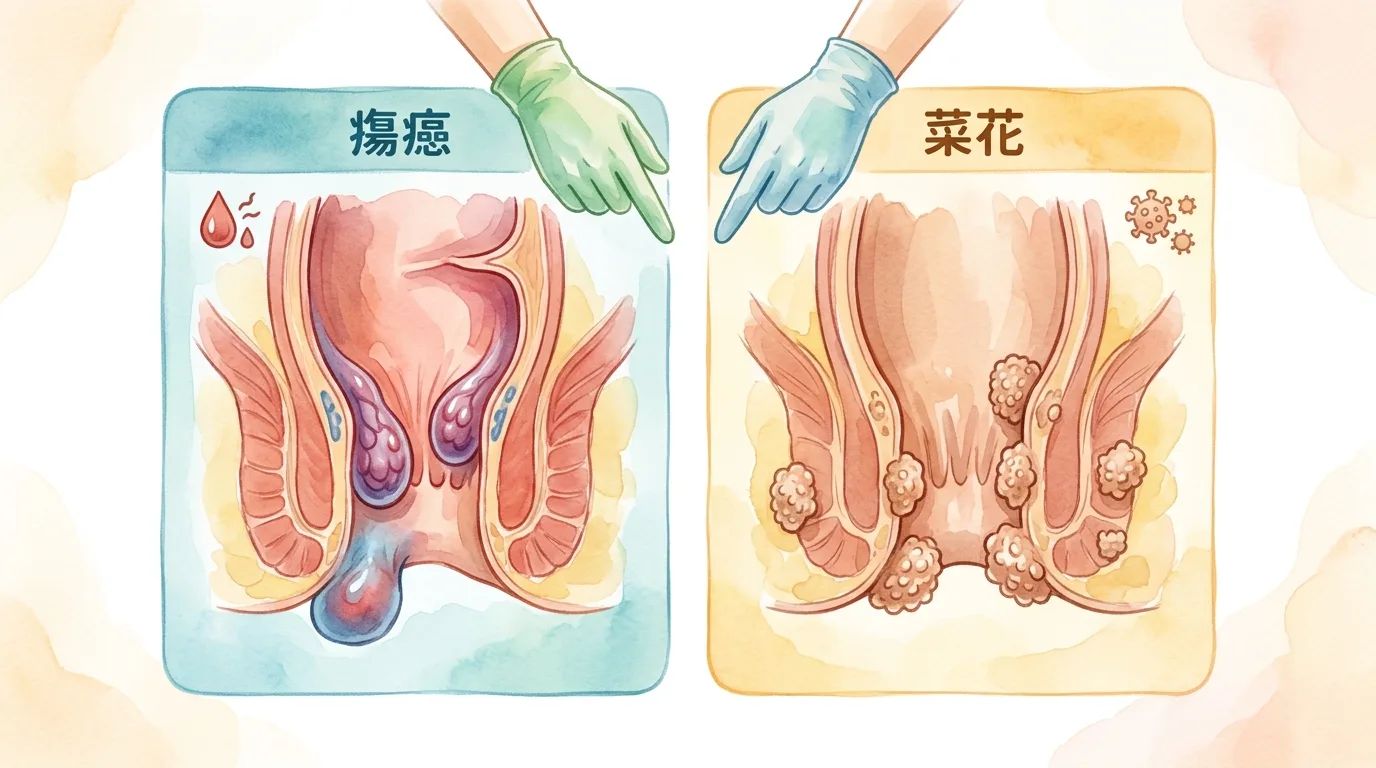 肛門長東西是痔瘡還是菜花？醫師教你5大關鍵分辨症狀與外觀